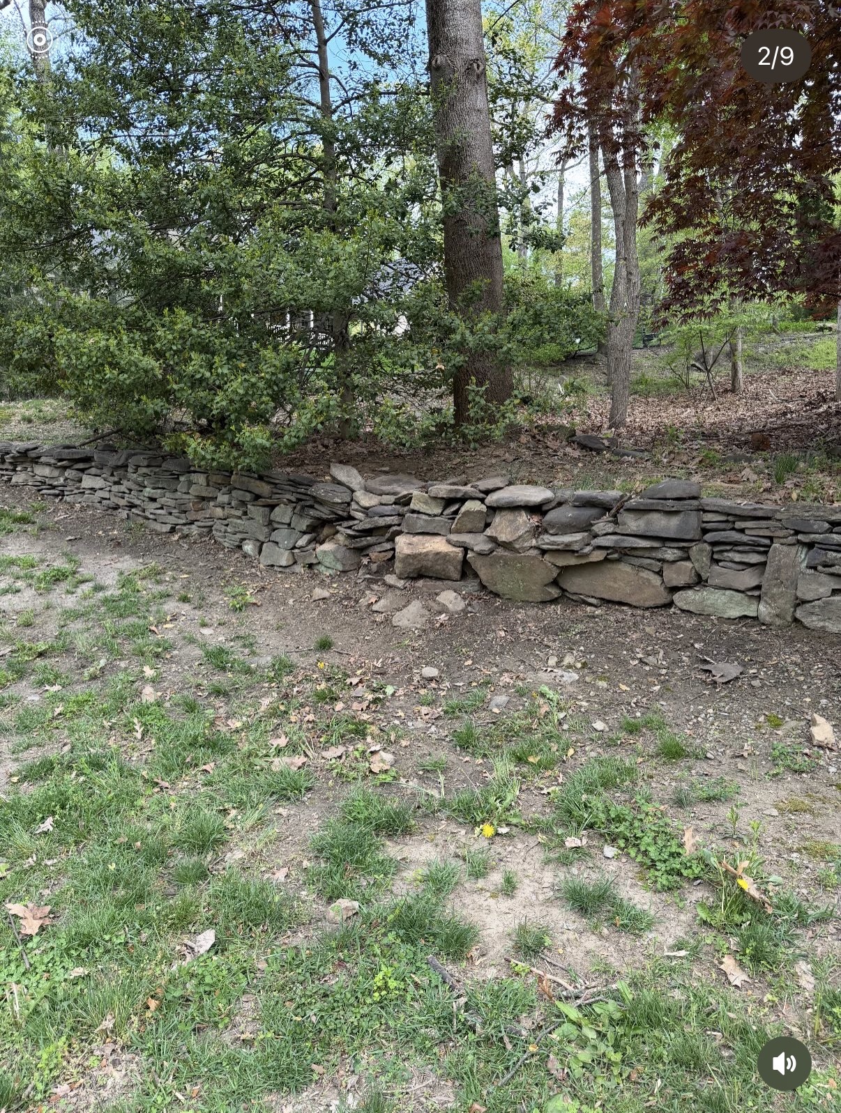 Stone wall rebuild after