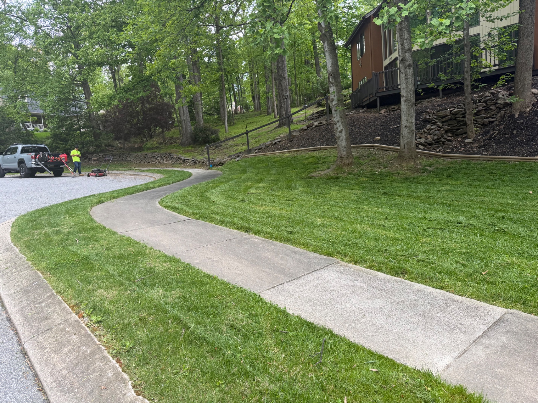 Freshly mowed lawn by DRH Landscaping