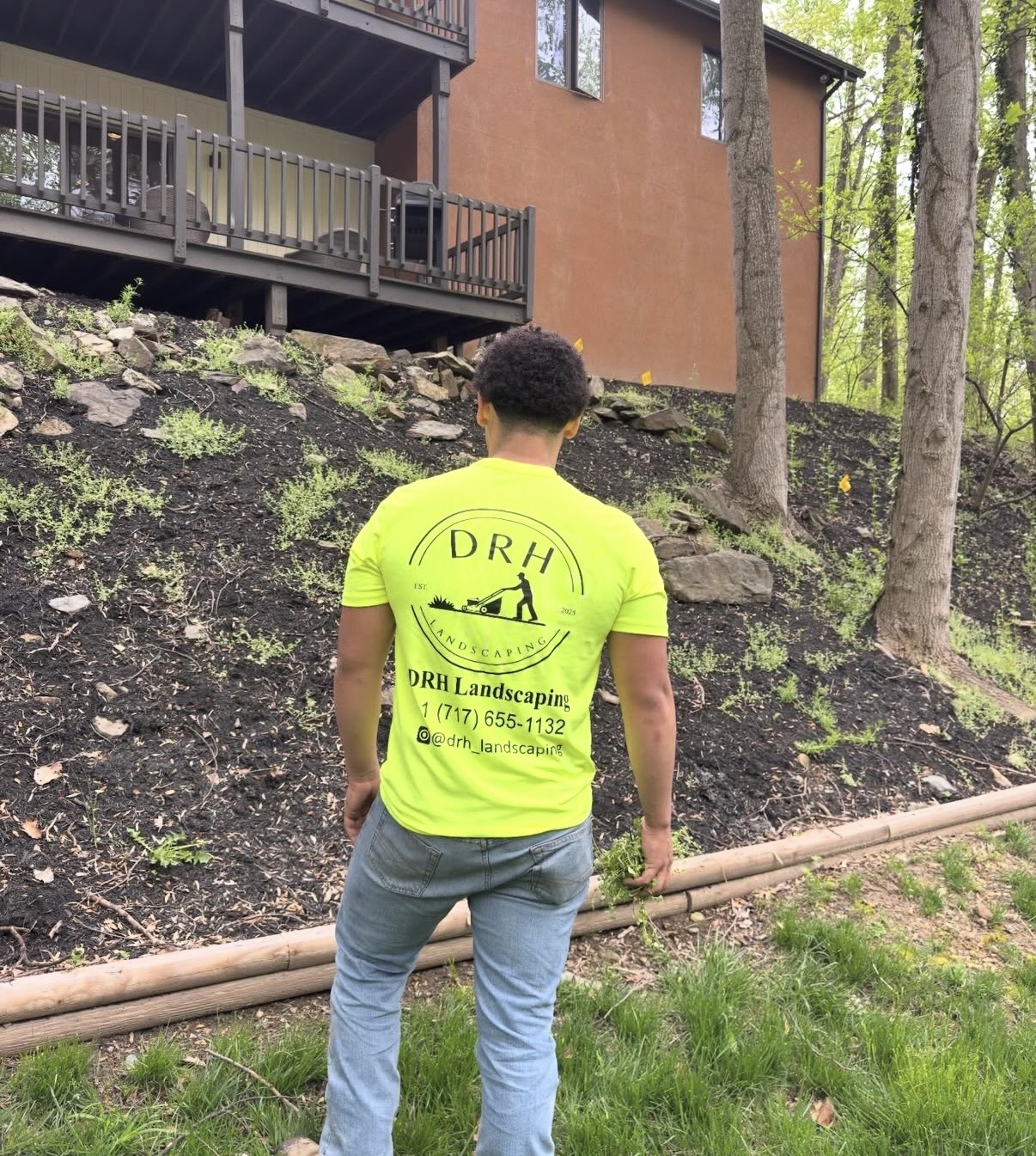 DRH Landscaping team member on the job